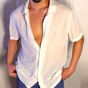 Armani Exchange Casual White Button Down Shirt